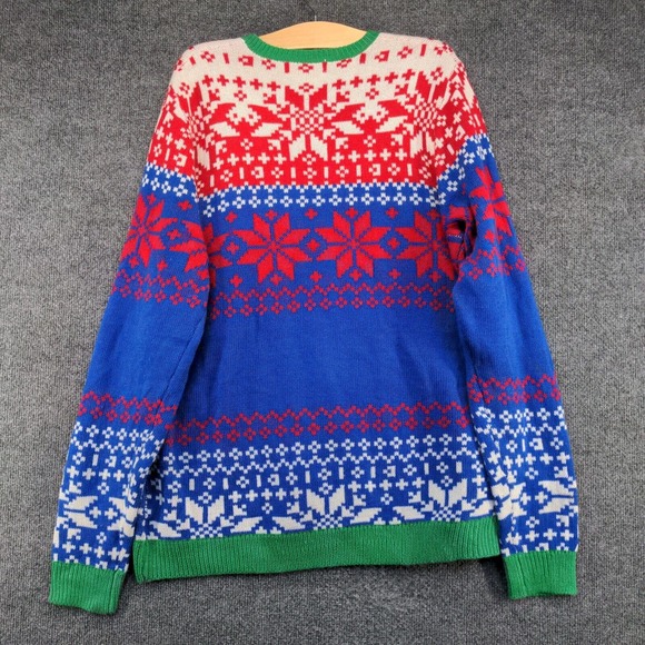 Holiday Time Men's Santa Christmas Sweater Multicolor XL 46-48 Fair Isle - Picture 6 of 14